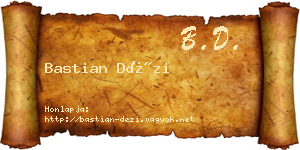 Bastian Dézi névjegykártya